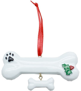 Holly Bone Dog Christmas Ornament Personalized - Really Good Pets Shop - New Products -  - Mirage Pet Products